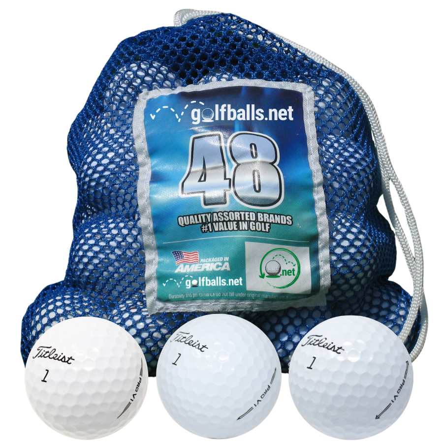 Titleist PRO V1 ゴルフバッグ 48 Titleist Pro V1 Mesh Bag Mix Used Golf Balls - golfballs.net