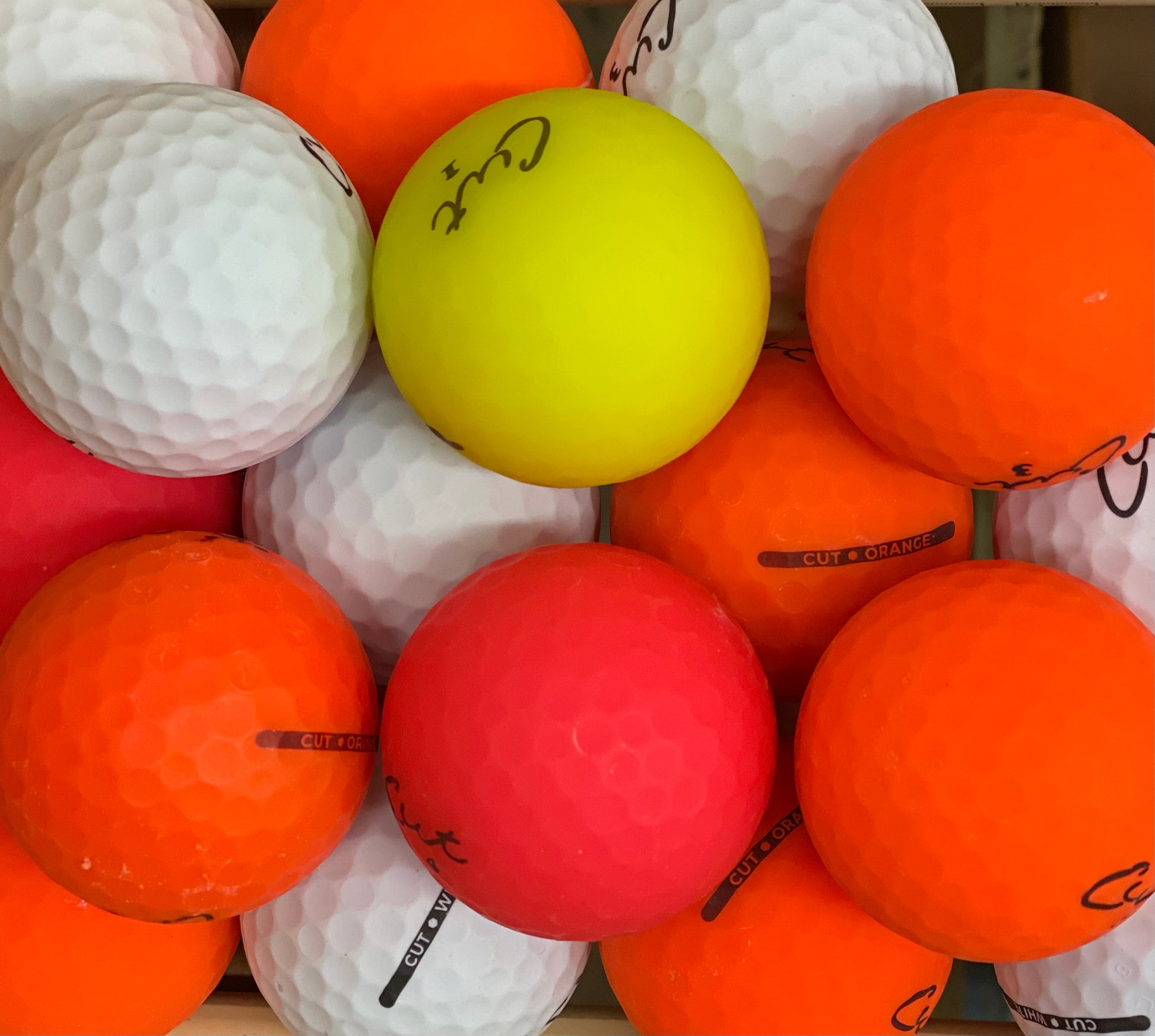 Cut Matte Color Mix Used Golf Balls