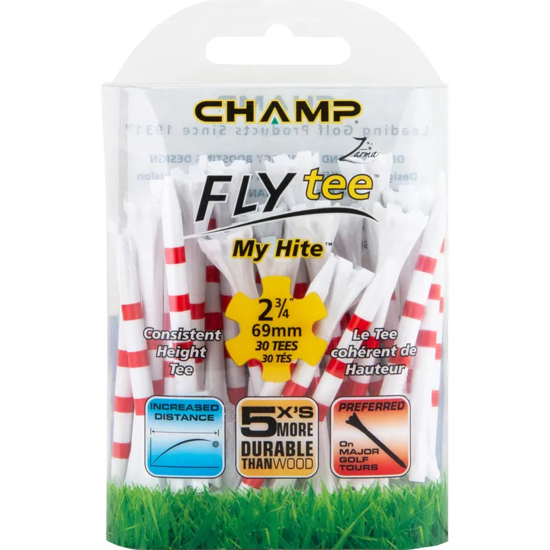 Champ My Hite Tees 2 3/4" (30 Pack) White/Red