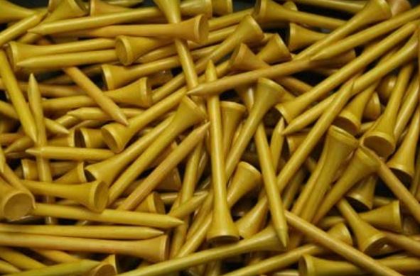 2 3/4" Wood Tees (100 Pack) Metallic Gold