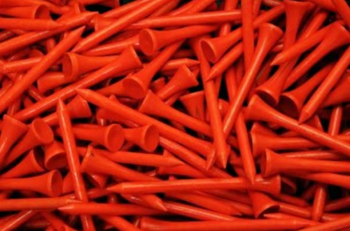 2 3/4" Wood Tees (100 Pack) Neon Orange