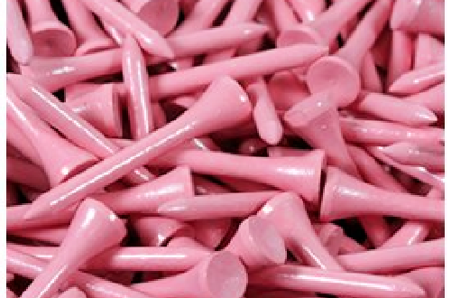 2 3/4" Wood Tees (100 Pack) Pink