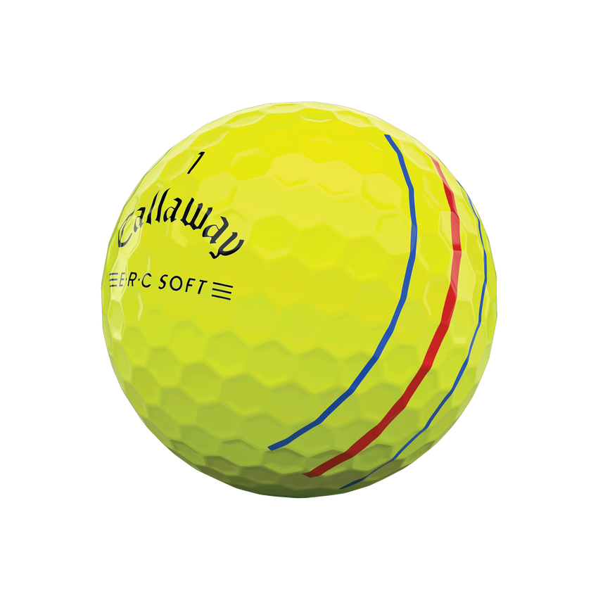 Callaway ERC Soft Triple Track Yellow golf balls.