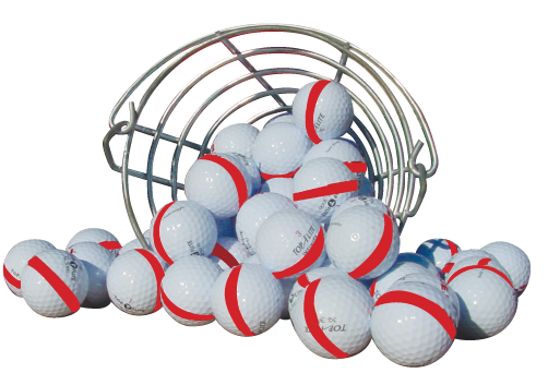 Range Balls- White Golf Balls with Red Stripe (Per Dozen)
