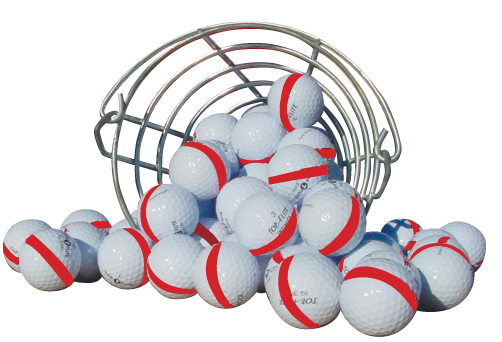 Range Balls for Golf Course, white with red stripes huge savings in cost