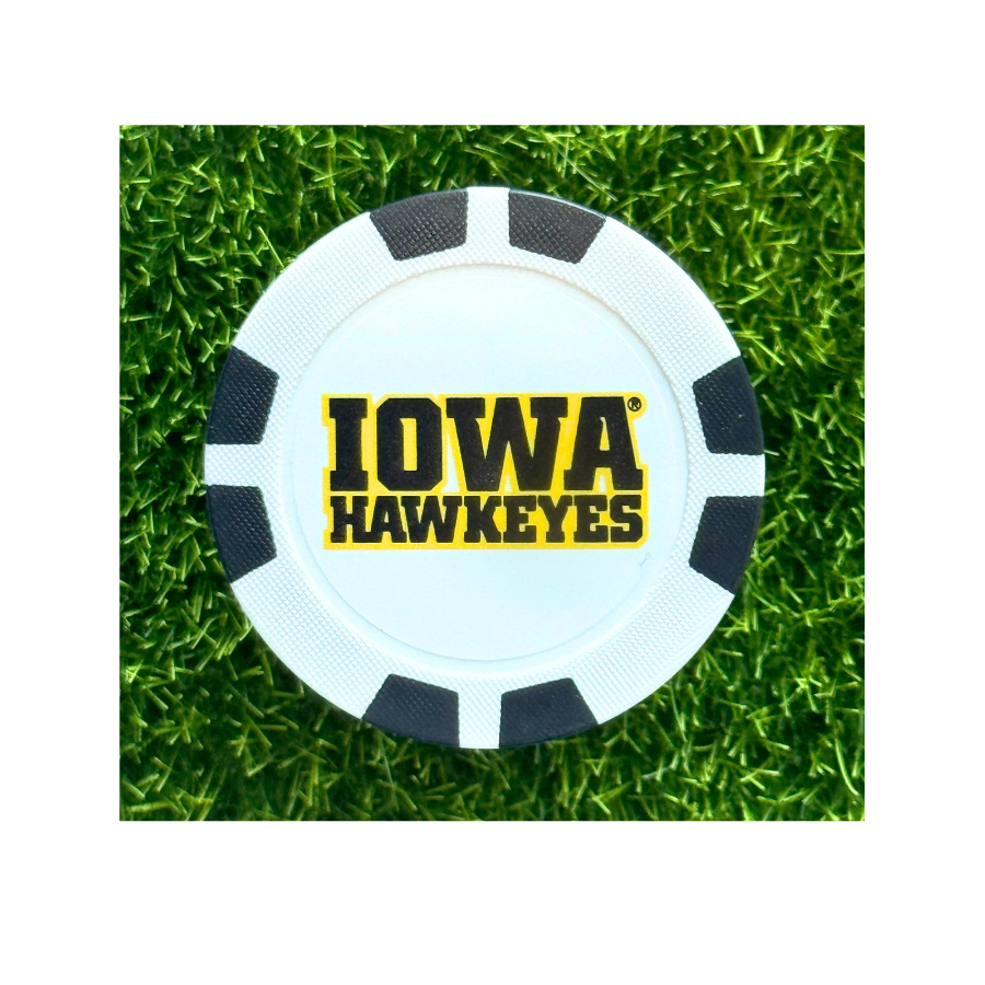 Iowa Poker Chip Golf Ball Markers - Single