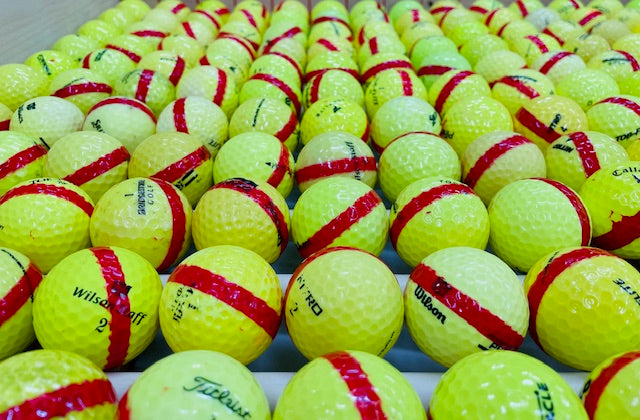 Golf Course Yellow Golf Balls with Red Stripe Range Golf Balls