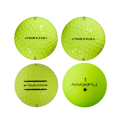 Maxfli Tour Color Mix Yellow and Green Used Golf Balls In 4A Near Mint