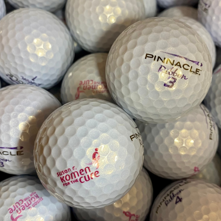 Pinnacle Lady Ribbon-Purple Color "Susan G Komen"  Used Golf Balls