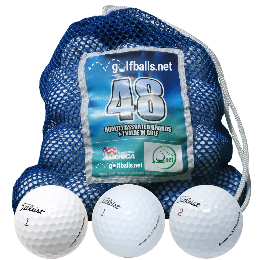 Titleist Pro V1x Mix 48 Used Golf Balls in Blue Mesh Bag 