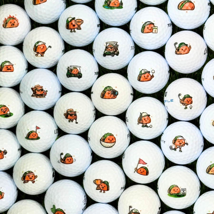 Taco Logo Golf Balls Mix of Used Golf Balls