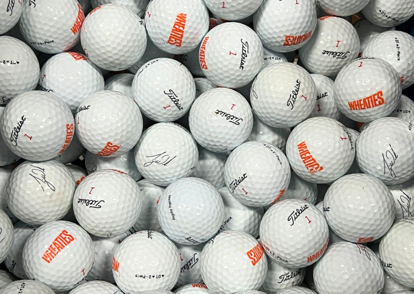 Tiger Woods Wheaties Signature Used Golf Balls