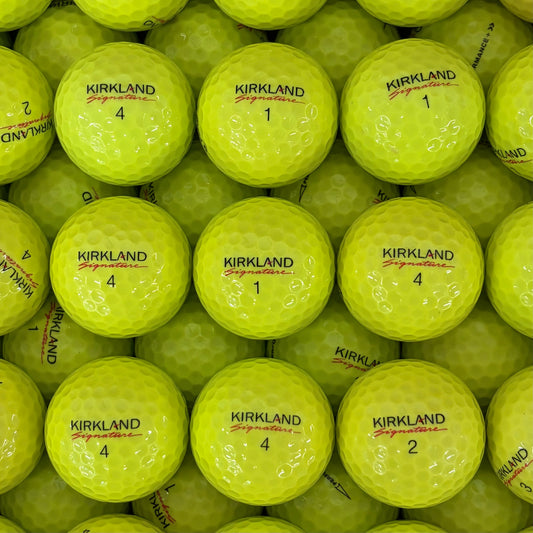 Yellow Kirkland Golf Balls In Bulk Stacked