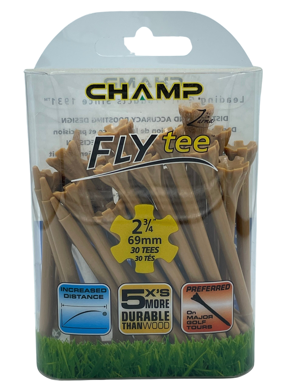 2 3/4" Natural Champ Fly Tees -30 Pack