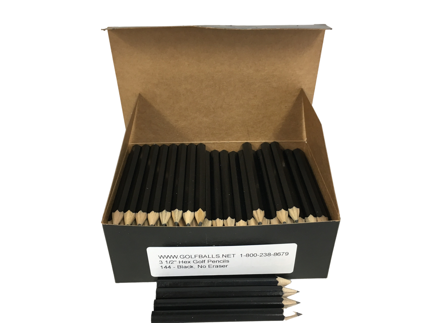 In Stock Hex, No Erasers (144 Per Box) Black