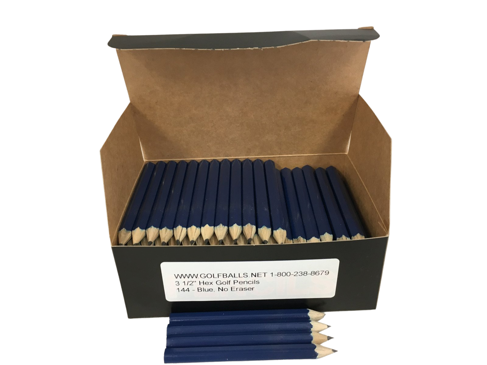 In Stock Hex, No Erasers (144 Per Box) Blue