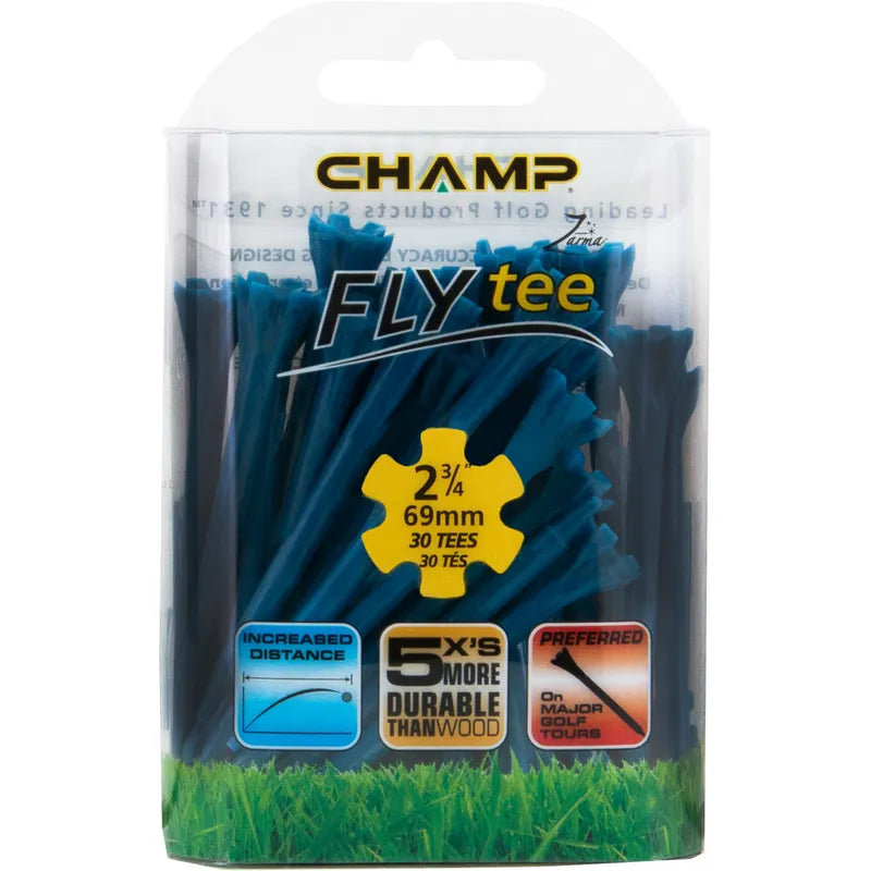 2 3/4" Dark Blue Champ Fly Tees -30 Pack