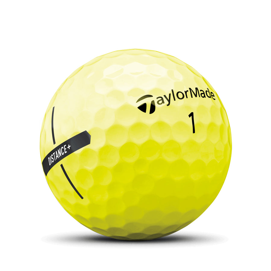 TaylorMade Distance Yellow recycled and used golf balls.