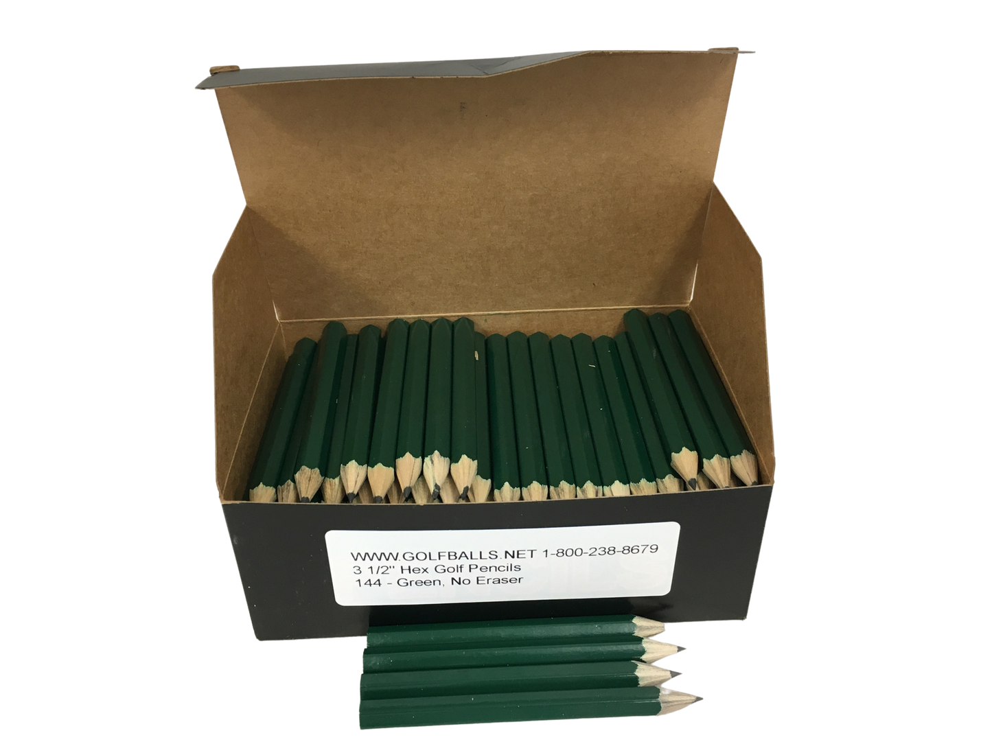 In Stock Hex, No Erasers (144 Per Box) Green