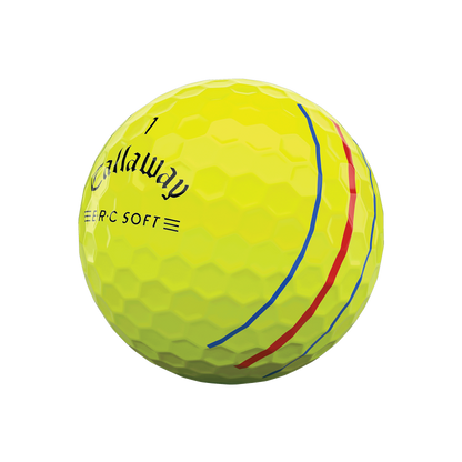 Callaway ERC Soft Triple Track Yellow golf balls.