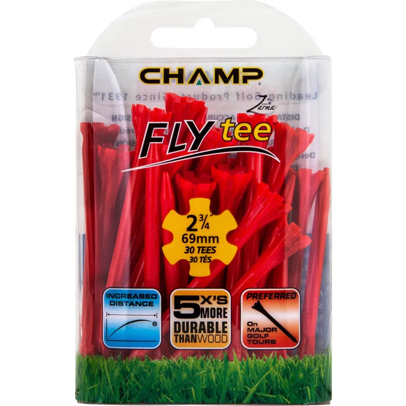 2 3/4" Red Champ Fly Tees -30 Pack